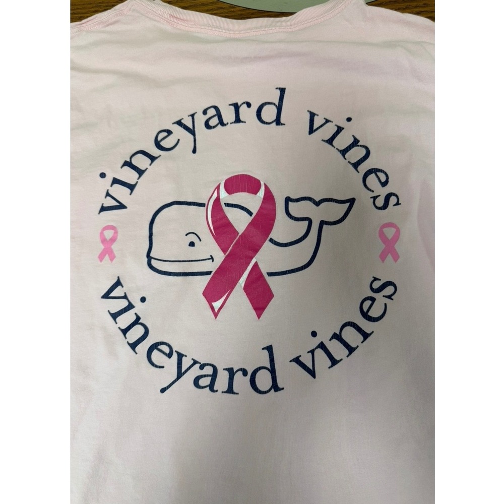 Vineyard Vines Small Men's Pink‎ Breast Cancer Awareness Whale Long Sleeve shirt - Picture 5 of 6